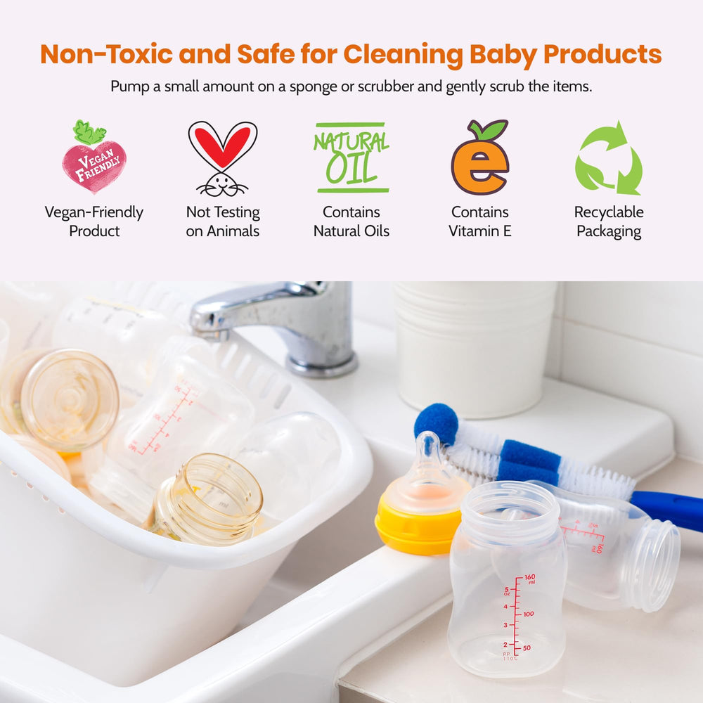 Vegan, cruelty-free label on Mommy Care packaging highlights ethical cleaning.