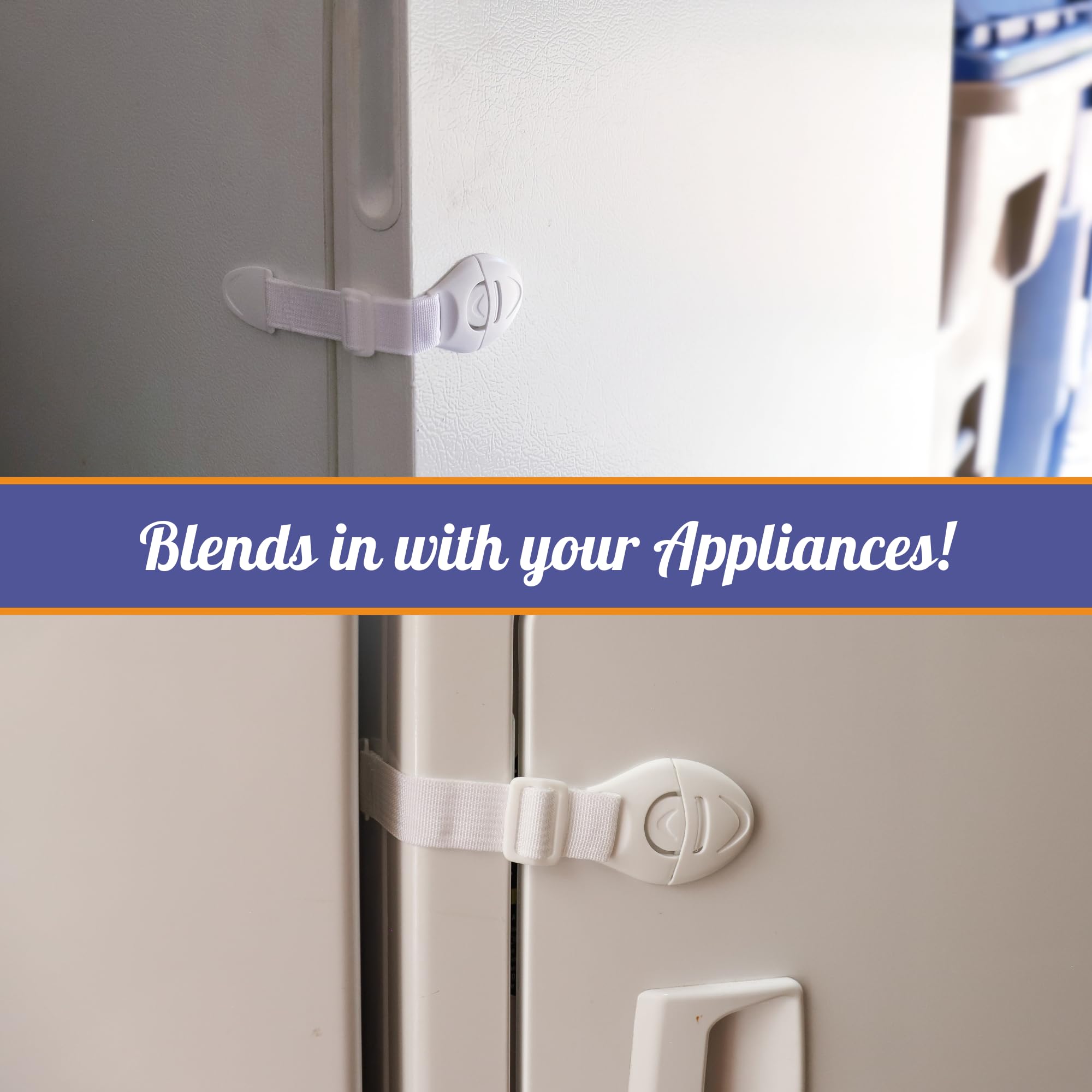 Mommy's Helper Adjustable Appliance Lok extended to fit different sizes.