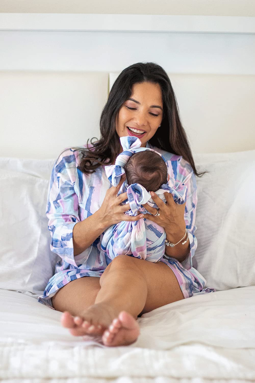 MOMMY O CLOCK matching set wraps mom and baby in stylish warmth.