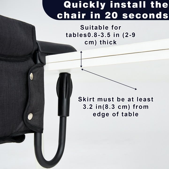 Mommyhug lightweight travel high chair weighs only a few pounds for portability.