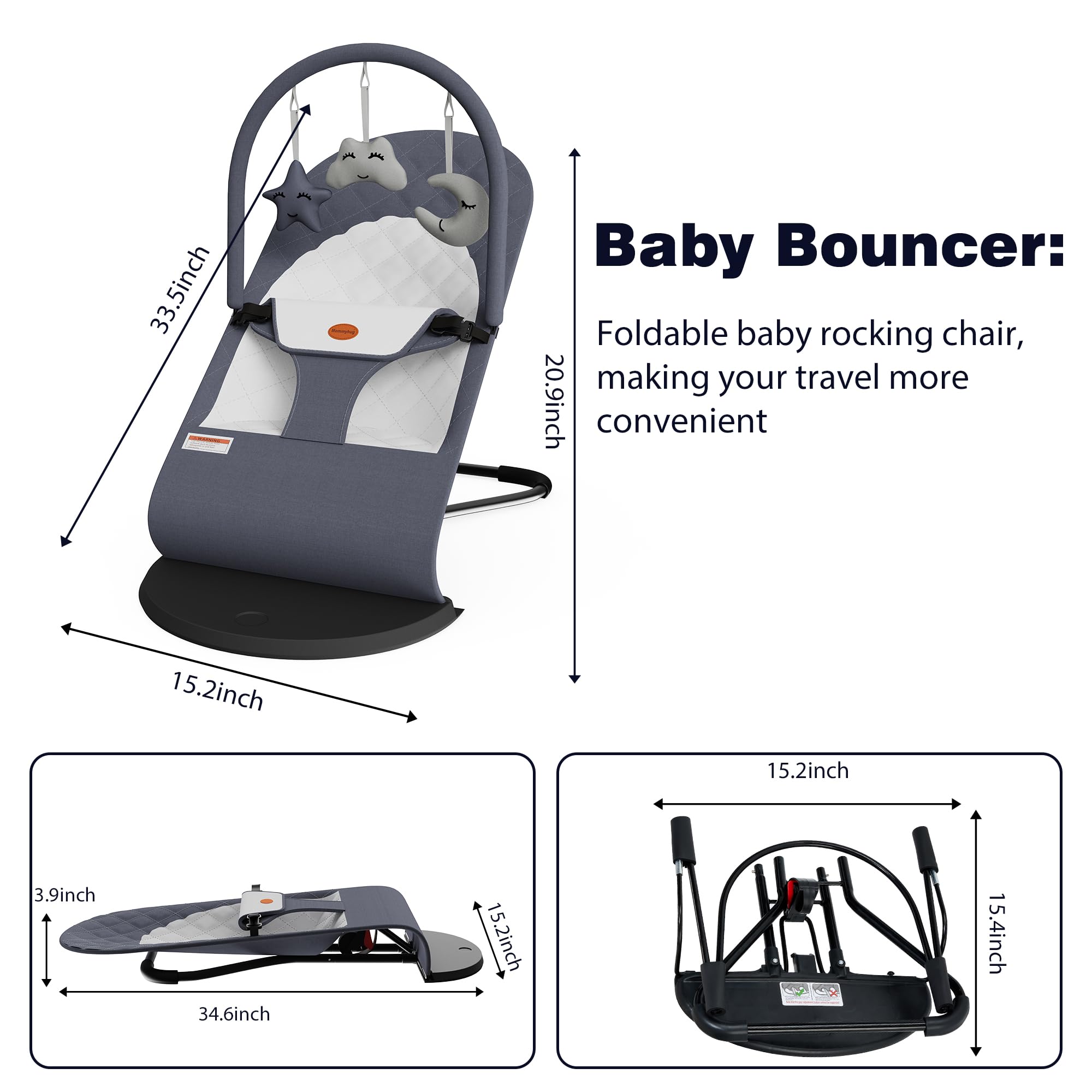 Bounce mode on Mommyhug bouncer enables baby-driven movement for exploration.