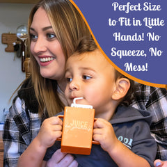 Mommys Helper Juice Pal fits both pouches and boxes for versatile use.
