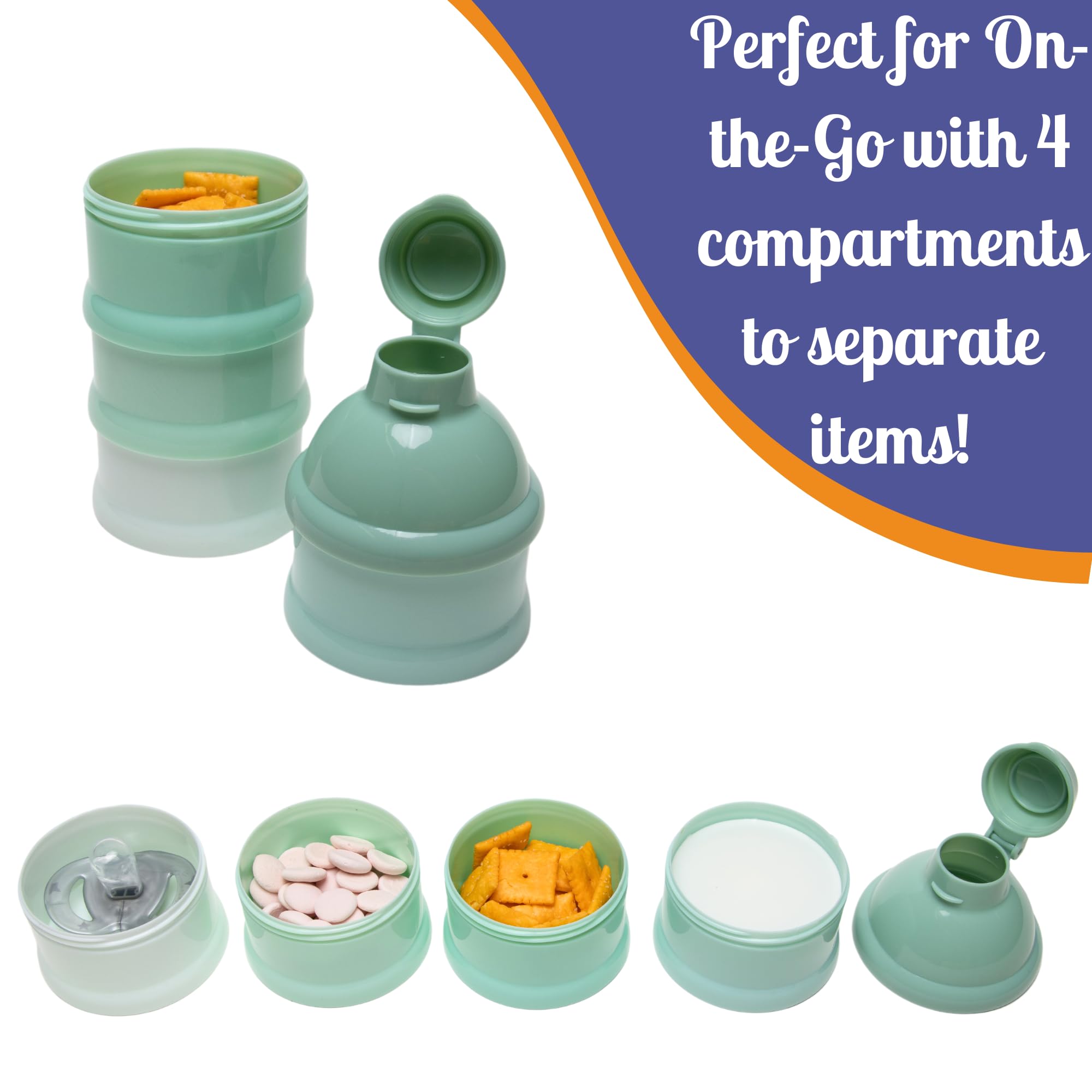 Mommy's Helper Pak N' Stak BPA-free recycled plastic for safe storage.