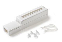 Mommy's Helper Power Strip Safety Cover open latch showing tamper-resistant design for safety.