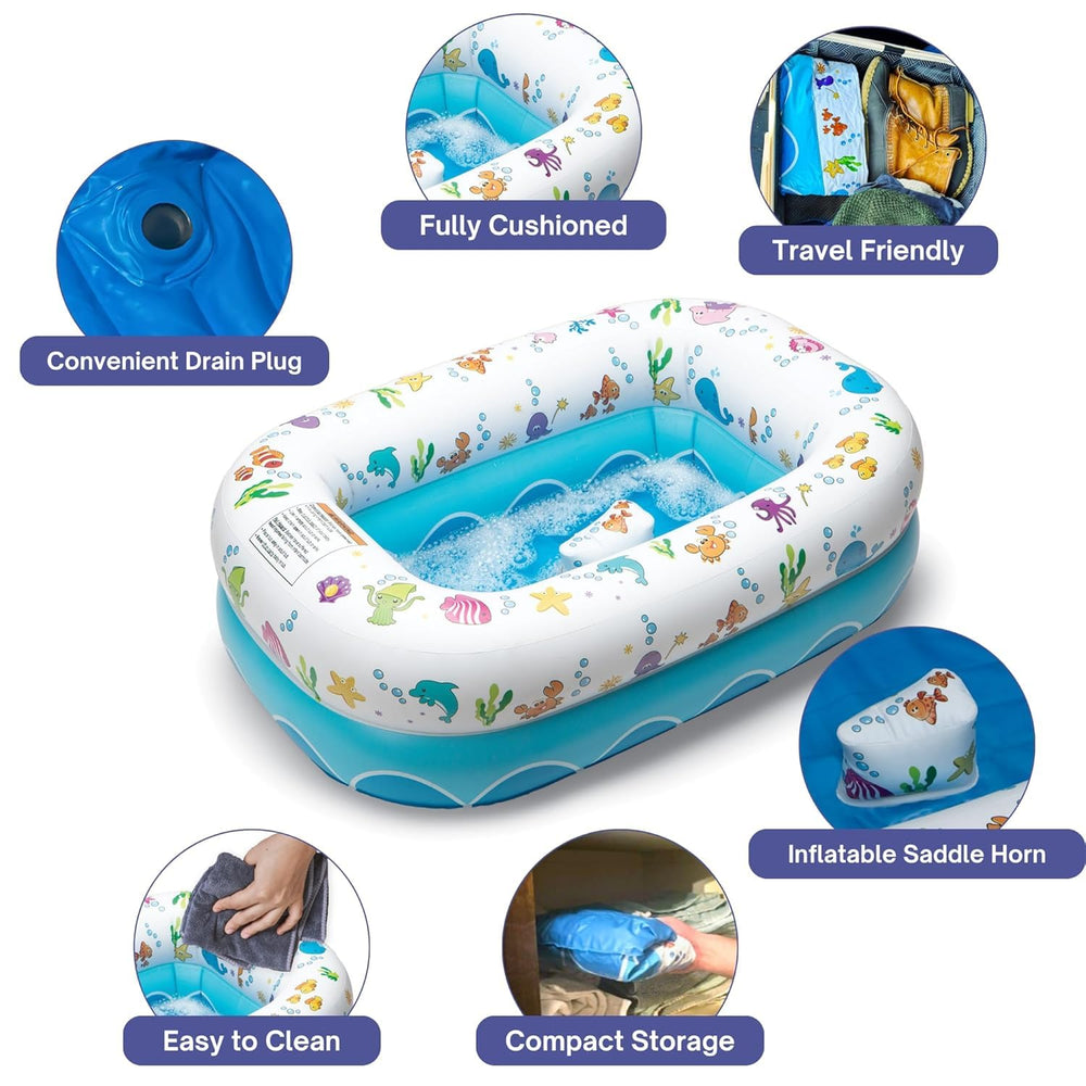 Compact, portable design for on the go baths with Mommys Helper.
