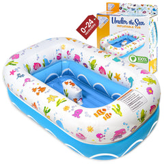Mommys Helper under-sea bathtub inflated for safe bath time.