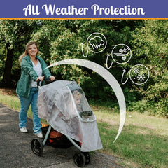 Waterproof yet breathable fabric keeps your baby comfortable and dry inside the stroller cover.