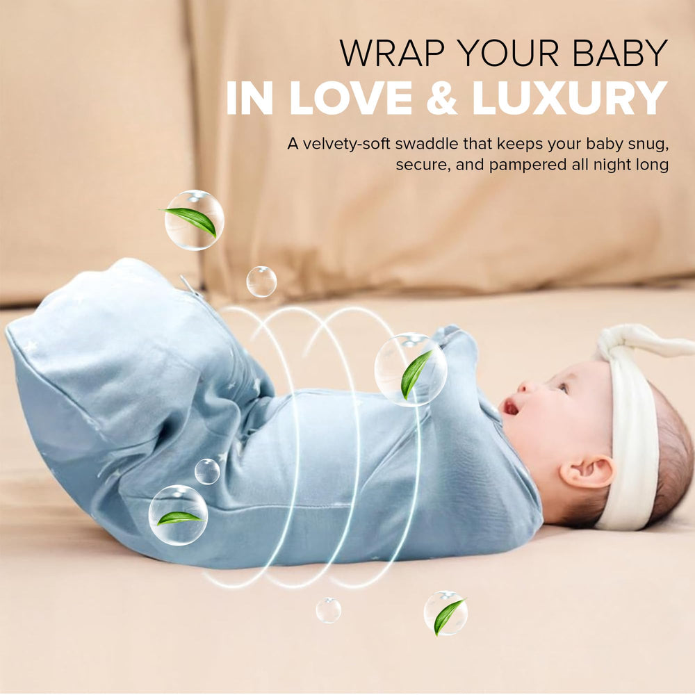 momobloom Powder Pink Swaddle; machine wash only, do not tumble dry.
