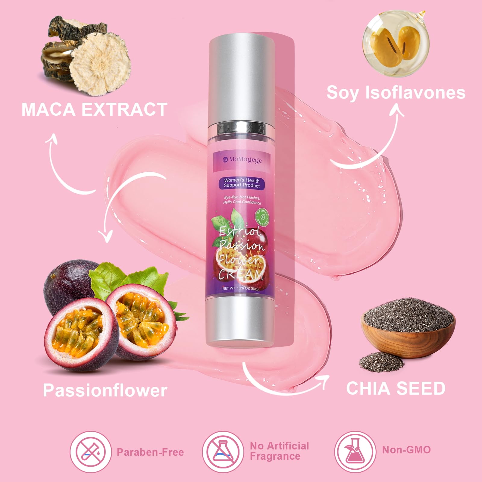 MoMogege bioidentical estriol cream close-up of 50ml tube