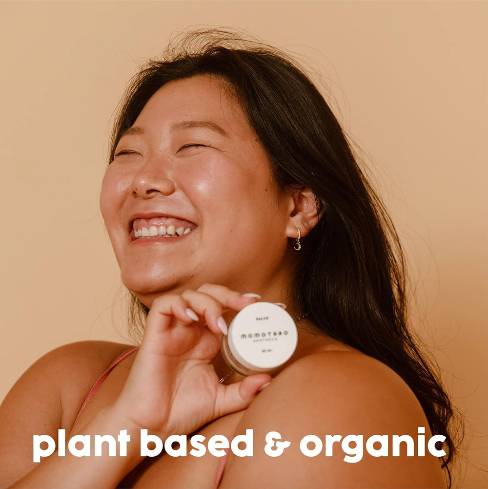 Momotaro Apotheca balm close-up demonstrates creamy texture and gentle glide