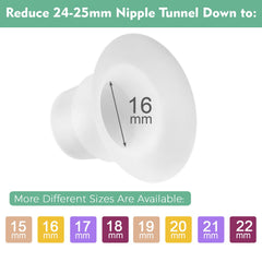 Mompmuir 16mm flange insert for M5, side view highlighting flexible silicone for all sizes.