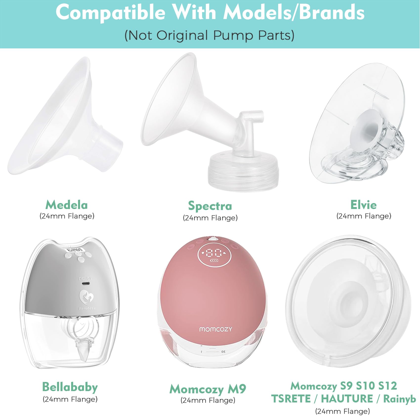 Soft silicone 20mm insert with two level taper design for smooth milk flow