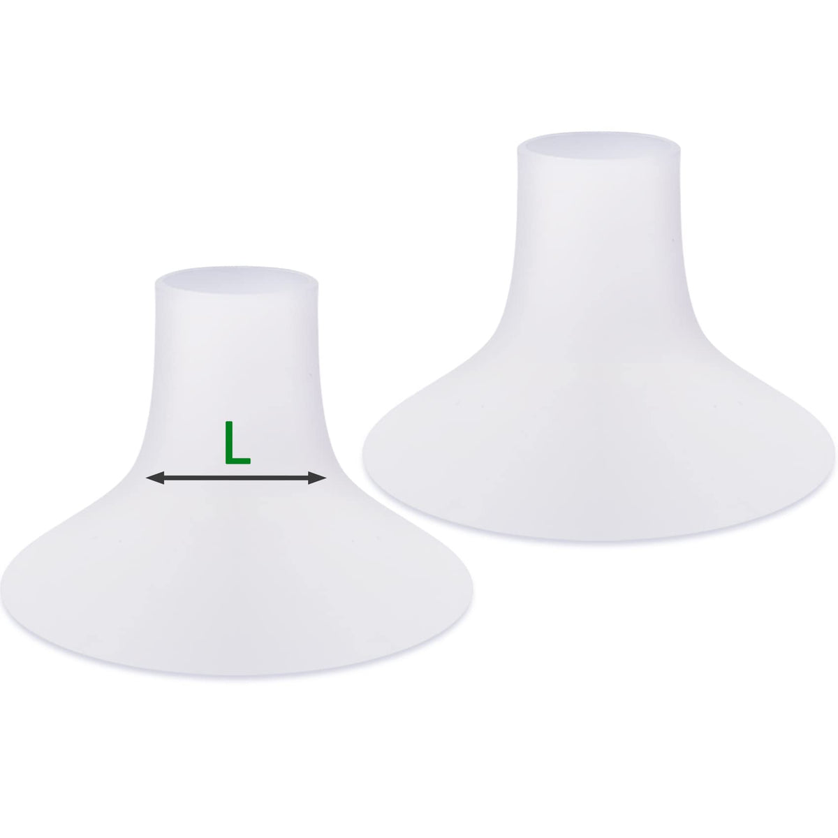 Mompmuir breast pump cushion size L fits inside the flange for a softer seal
