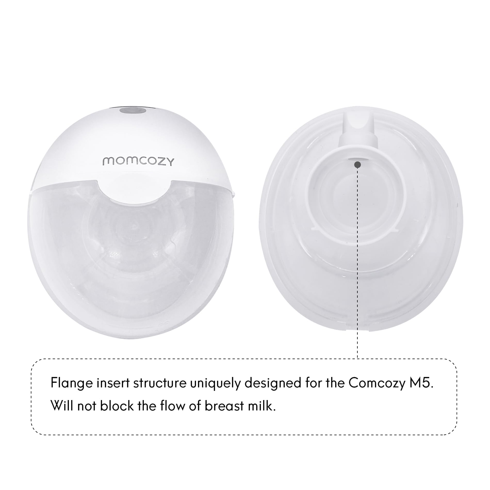 Mompmuir soft silicone flange insert, gentle on the nipple during pumping.