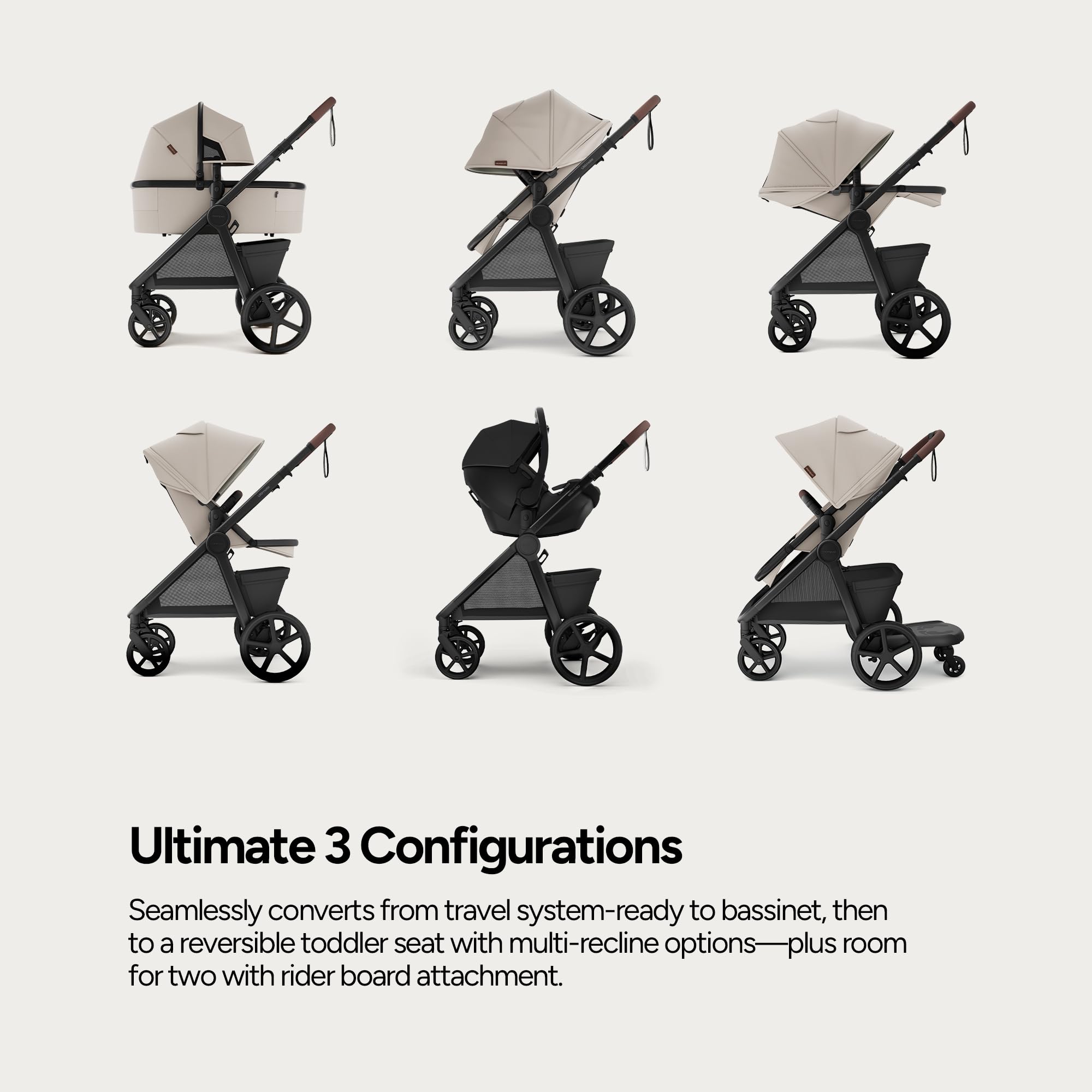 Mompush Ultimate 3 reversible seat for face-to-face or world-view moments