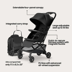 Mompush Velo Lie-Flat Seat supports newborn comfort during trips.
