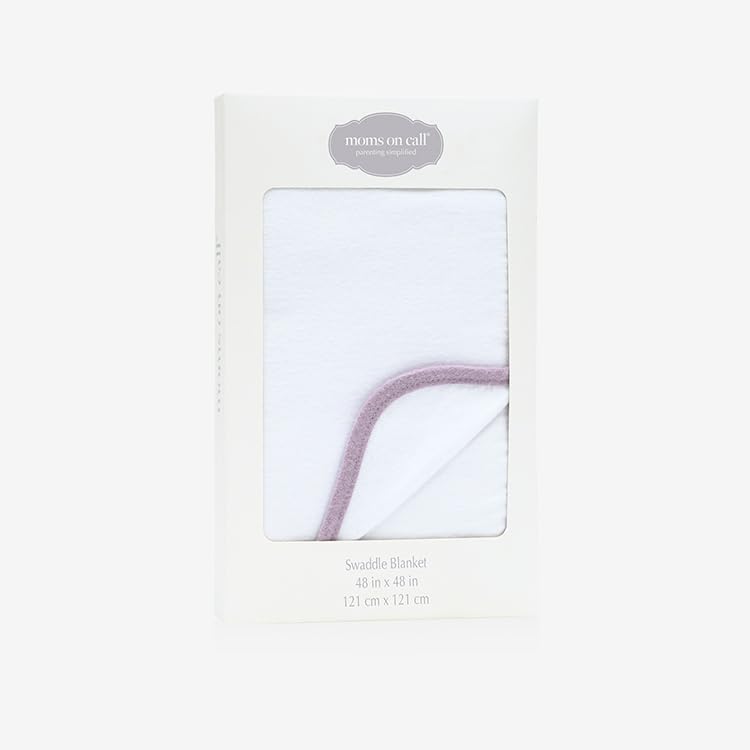 MOMS ON CALL swaddle blanket in peaceful lilac for cozy newborn wrapping.