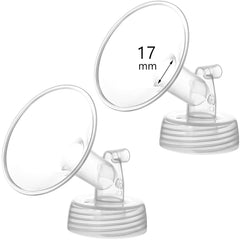 Momstouch 17mm flange close-up for secure fit with Spectra pumps and wide-mouth bottles