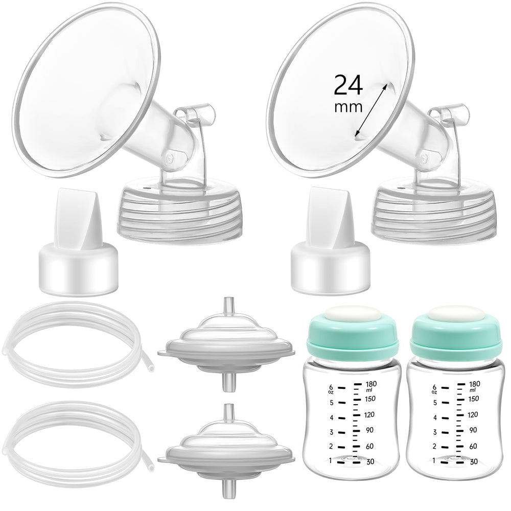 Momstouch Spectra kit contents with 24mm flange and replacement parts for compatibility