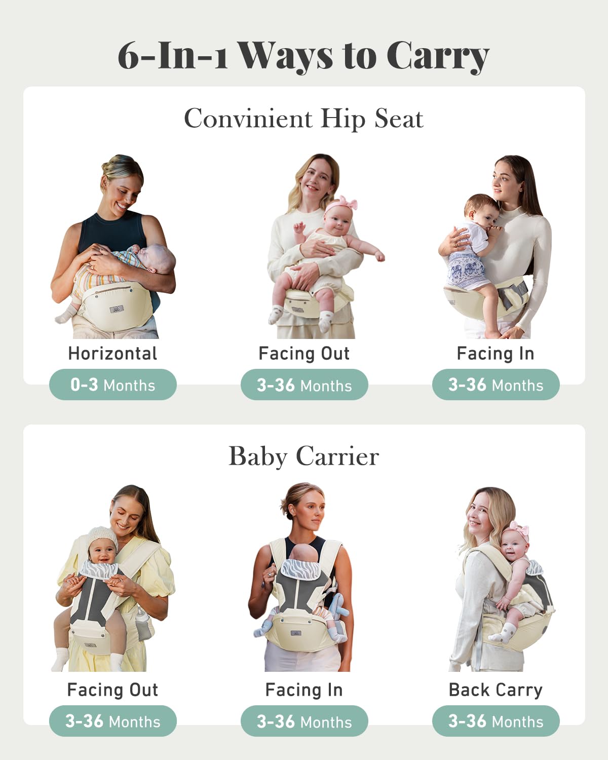 MOMTORY carrier fabric close-up highlighting soft, breathable material for baby.