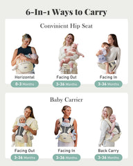 MOMTORY carrier fabric close-up highlighting soft, breathable material for baby.