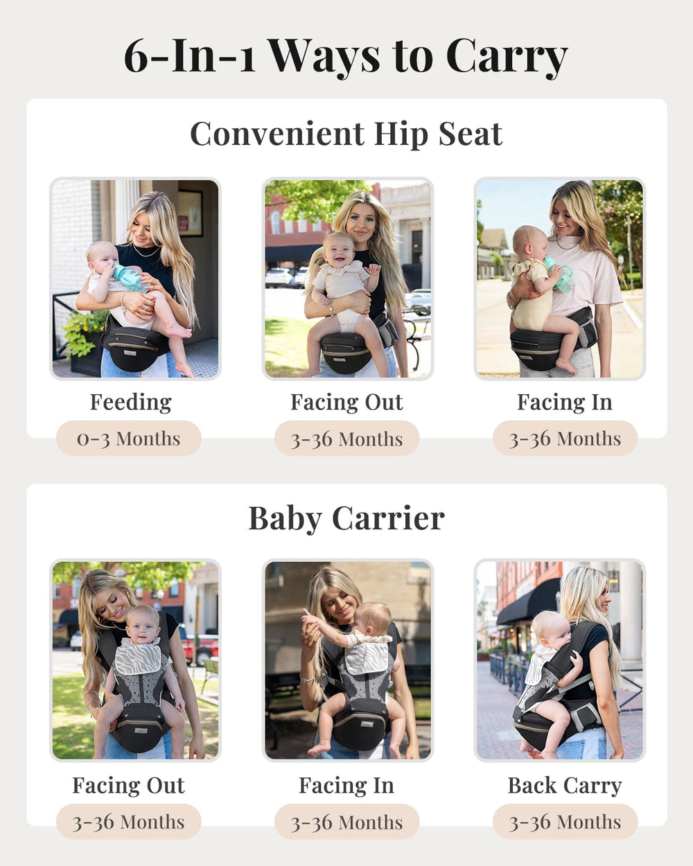 MOMTORY StowNGO Pro back carry for longer wear with ergonomic support