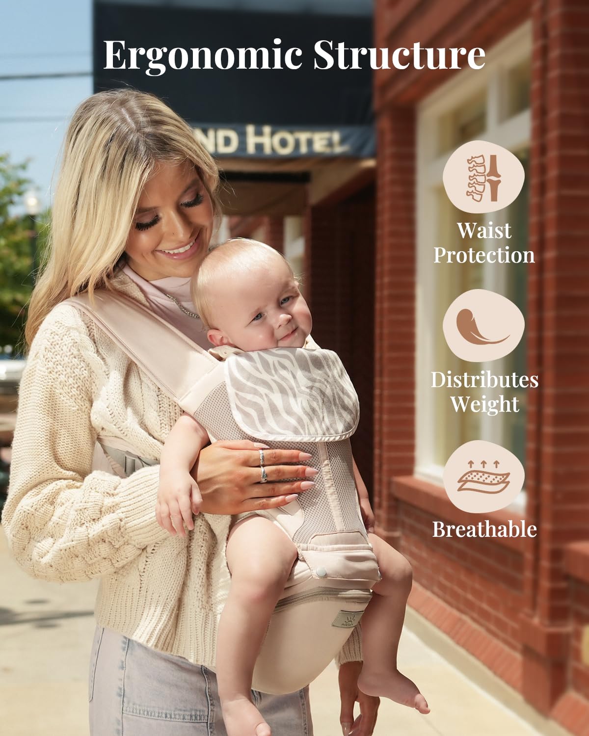 MOMTORY StowNGO Pro diaper bag pockets keep essentials within reach.
