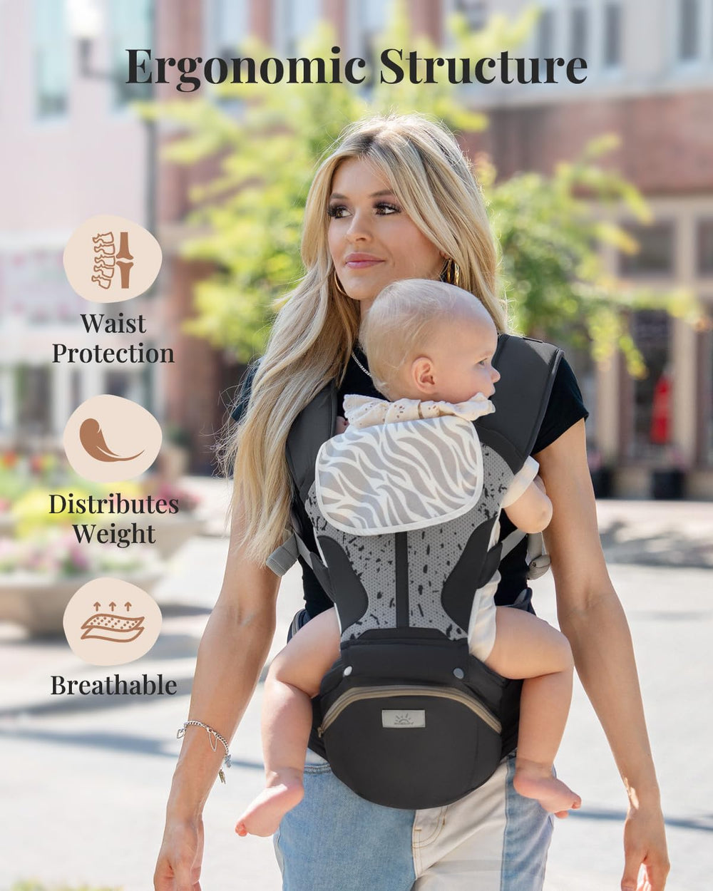 MOMTORY StowNGO Pro secure waist belt balances weight