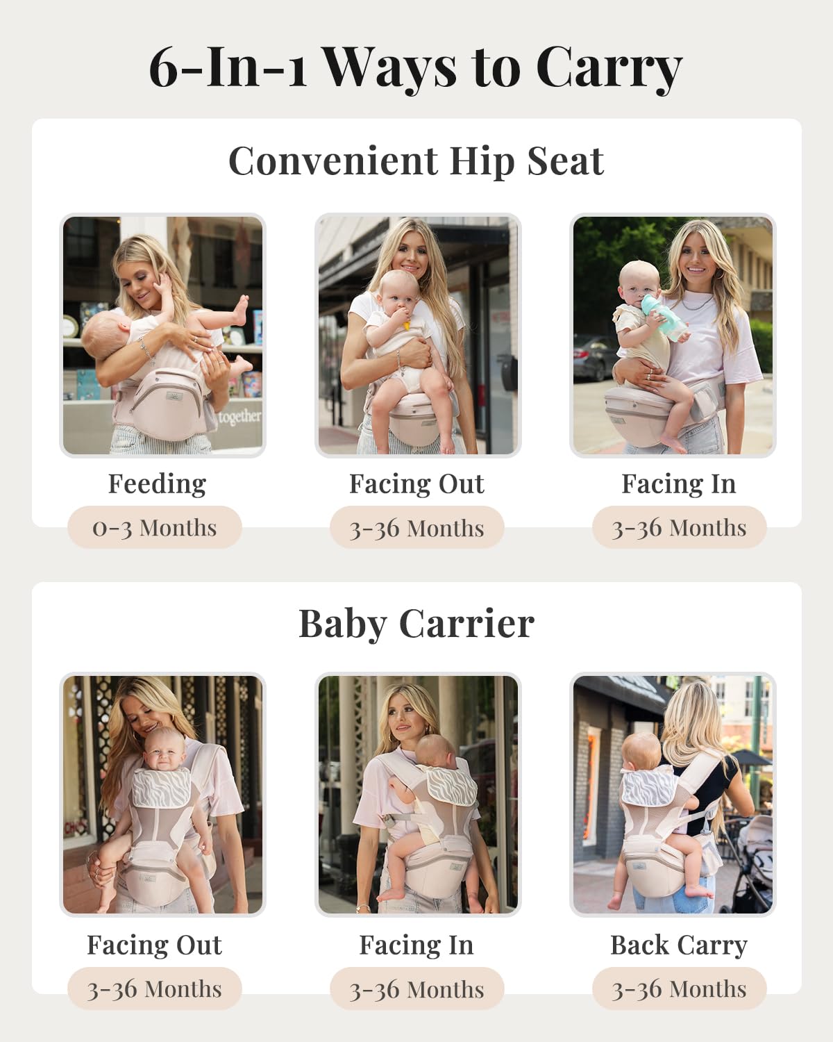 MOMTORY StowNGO Pro hip-seat supports ergonomic positioning during longer carries