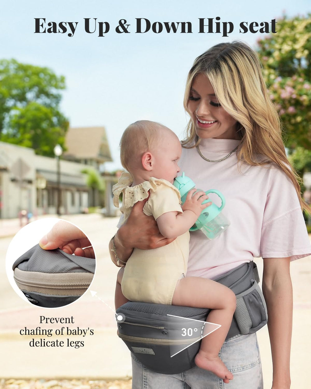 MOMTORY StowNGO Pro soft tummy-protective core for gentle support.