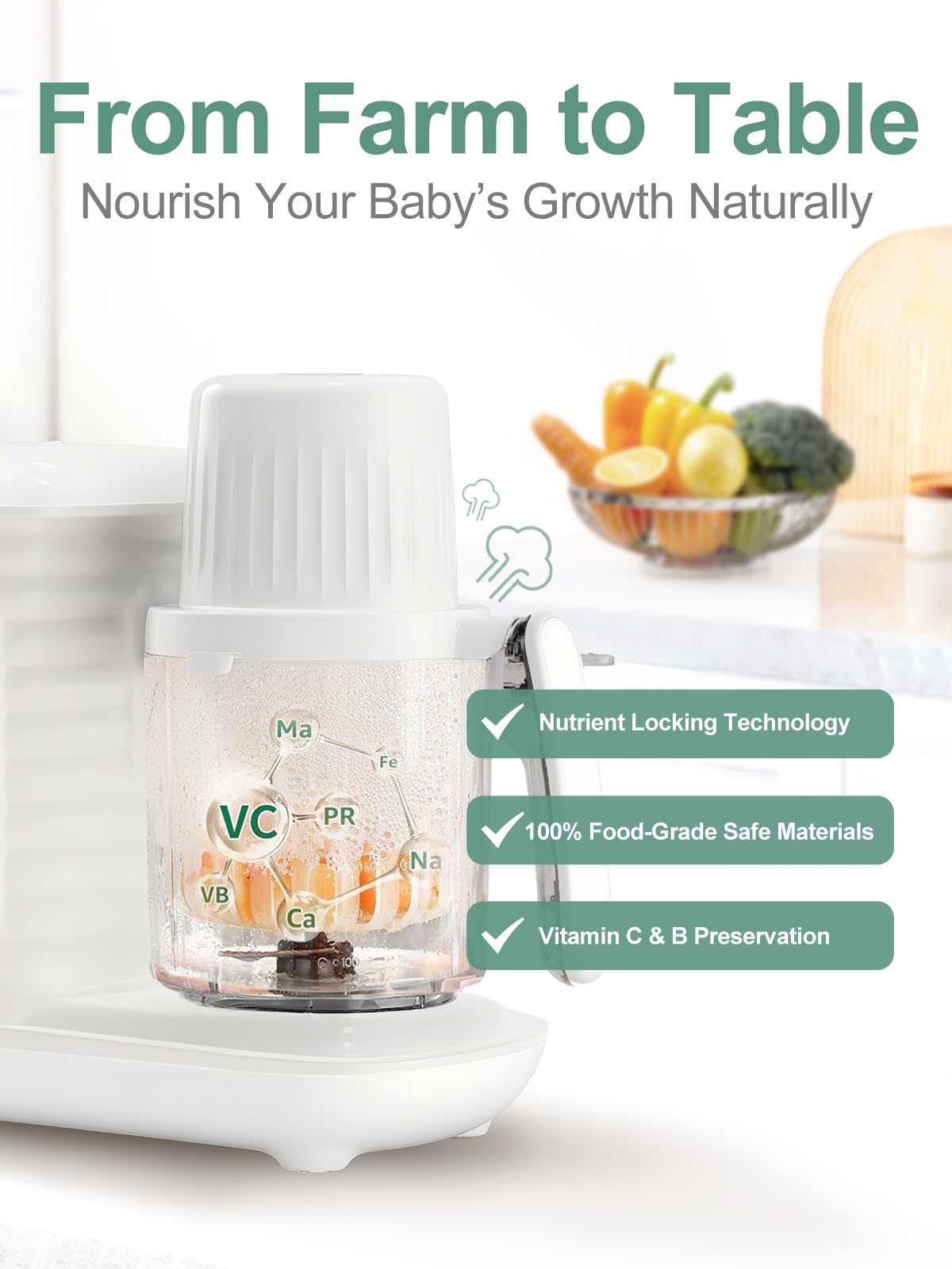 Auto and manual blend control for customizable baby food textures