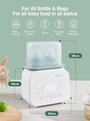 Momyeasy bottle warmer defrost mode safely defrosts breast milk.
