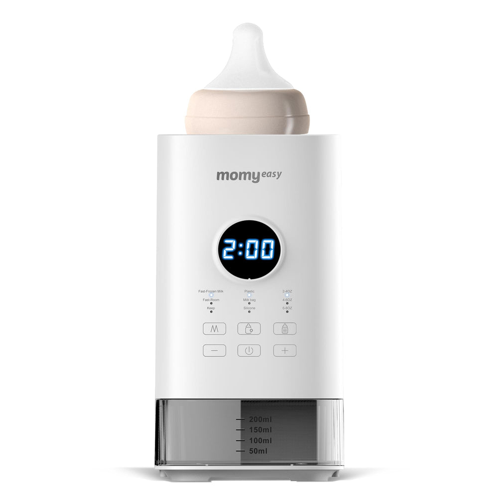 MOMYEASY Bottle Warmer front view shows universal fit for all bottle types.