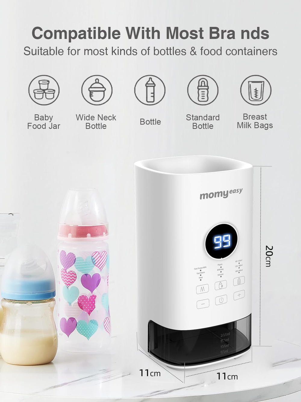 MOMYEASY Bottle Warmer stable base ensures reliable 24/7 operation.