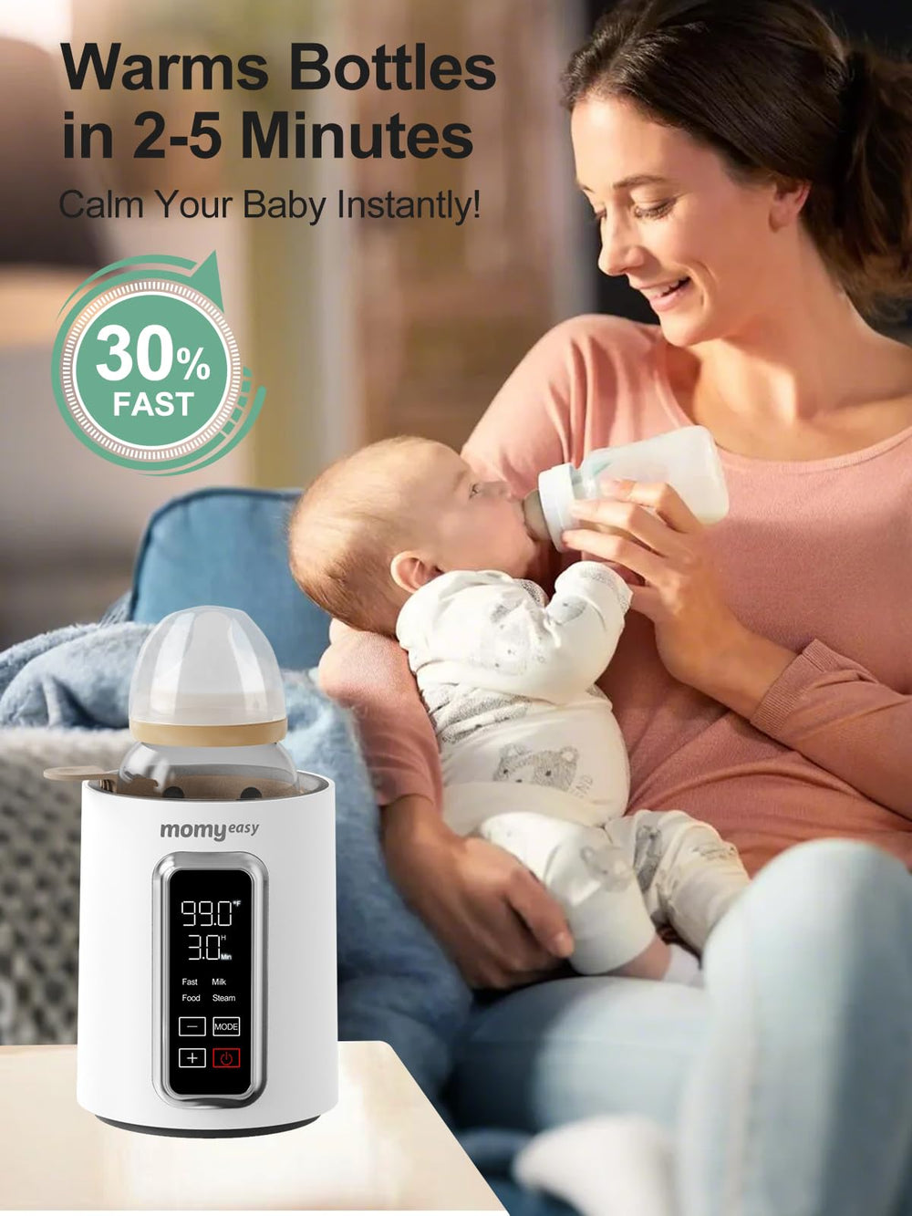 Momyeasy universal compatibility fits standard and glass bottles for busy households.