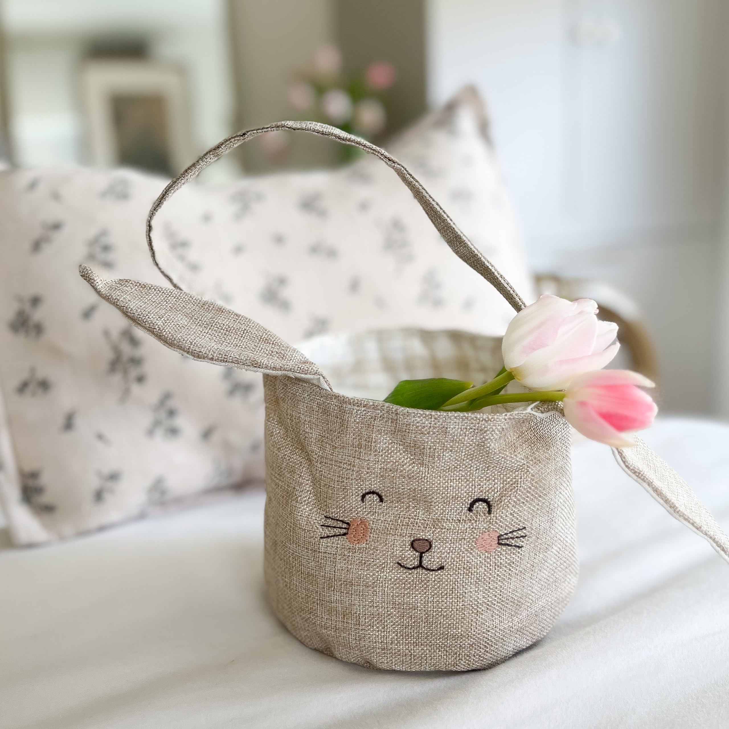 MON AMI Easter Bunny Basket ideal nursery décor and Easter display.