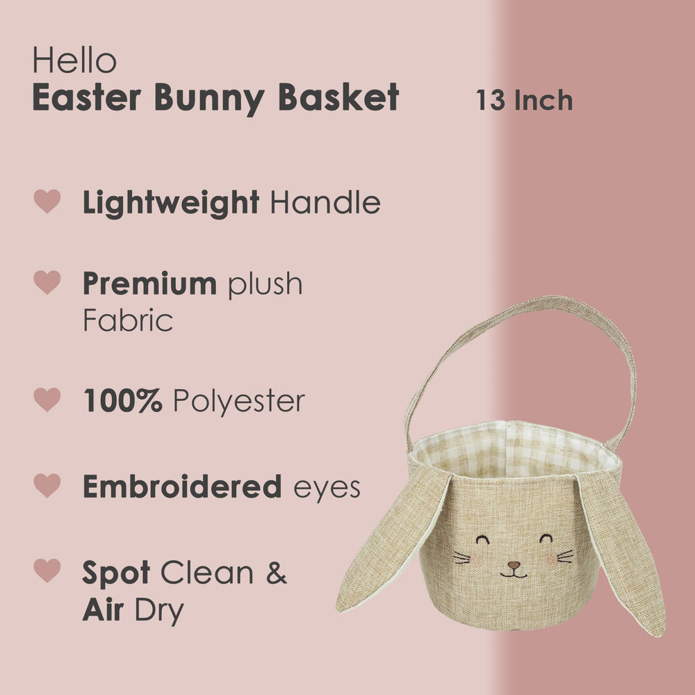 MON AMI Easter Bunny Basket plush bin ready for toy organization.