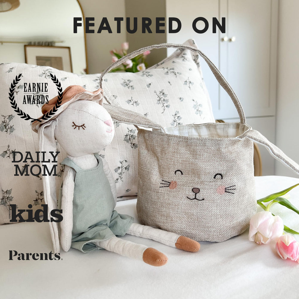 MON AMI Easter Bunny Basket doubles as storage and gift holder.