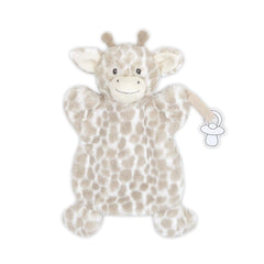 MON AMI Gentry Giraffe pacifier holder and security blanket keeps pacifier close for nap times.