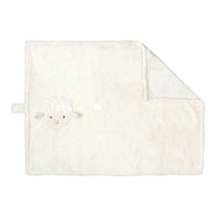 MON AMI Lamb Face Blanket features Velcro closure for easy storage and travel.