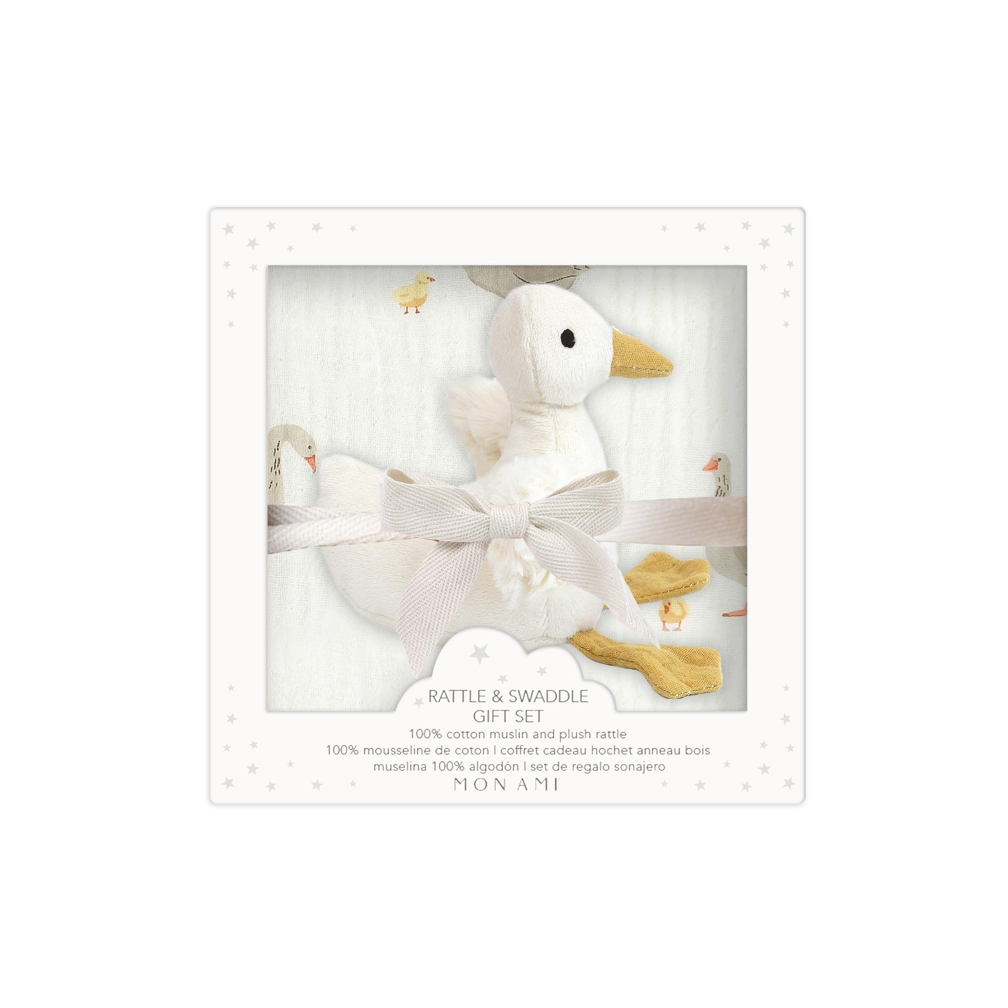 MON AMI Mother Goose swaddle blanket for cozy, breathable newborn swaddling