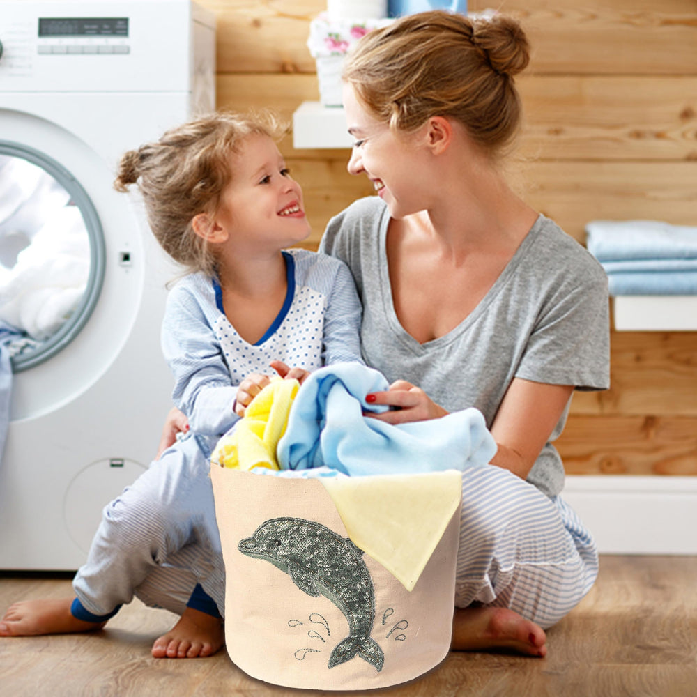 MON AMI premium dolphin basket is a giftable storage solution for baby showers