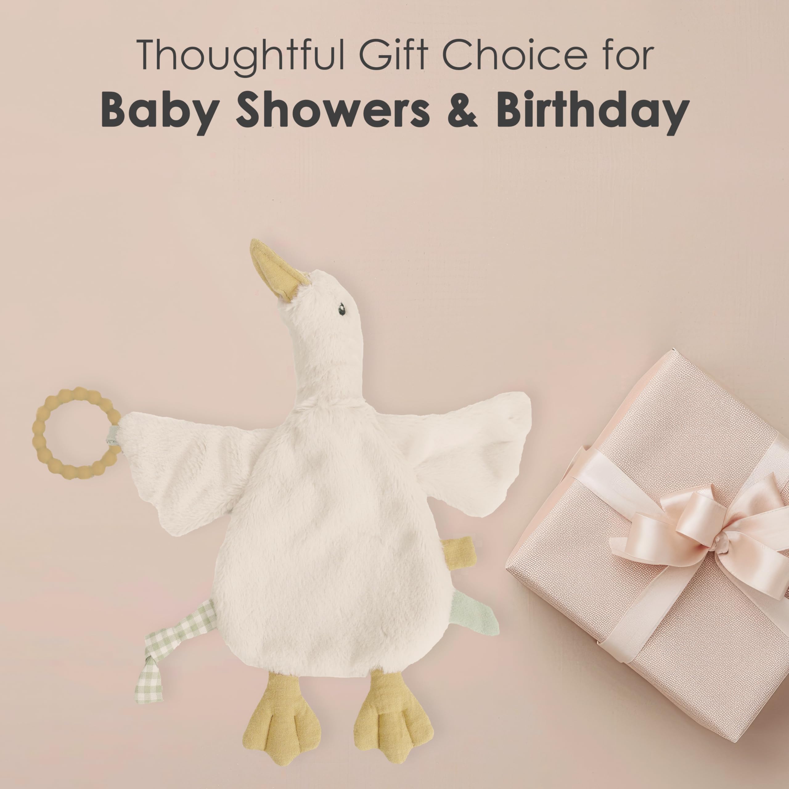 Newborn gift-ready MON AMI PRU Goose Teether Lovie suitable for babies