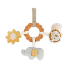 MON AMI Safari Teether Ring closeup with scalloped silicone edge soothing gums