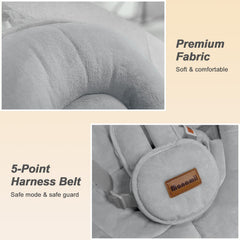 Monamii indoor-outdoor swing ready for plug-in indoors or power bank outdoors.