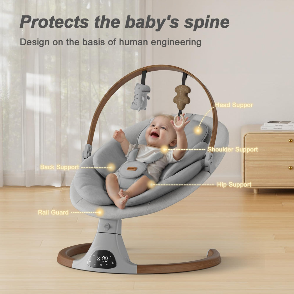 Monamii swing remote control and touch panel for easy operation.