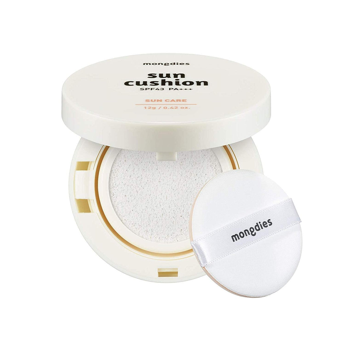 Mongdies Baby Sun Cushion SPF 43 provides gentle UV protection for sensitive baby skin