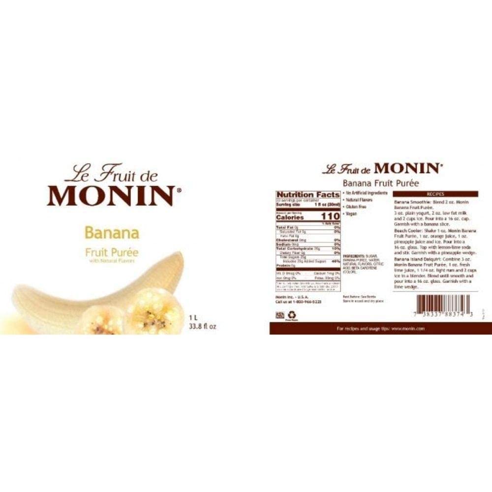 Monin Banana Puree texture close-up; smooth consistency ideal for mixing