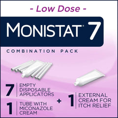 Monistat combo pack front view displaying all included items.