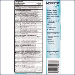 Close-up of Monistat cream application for discreet, non-greasy relief.